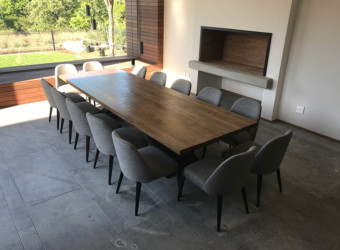 Handmade solid-wooden dining room table and chairs